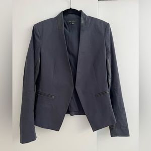 Theory Lanai leather trim blazer jacket / fitted
